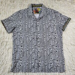 Robert Graham GOLIATH Classic Fit Short Sleeve Reptile like pattern Shirt Size L